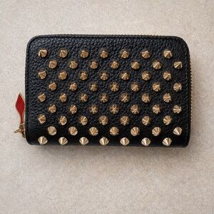 ✨Christian Louboutin Panettone Black Zip Card Case  Like New